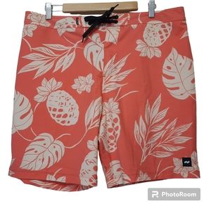 Banks Journal Men Boardshorts Shorts Swim Trunks Red Tropical Beach Vacation